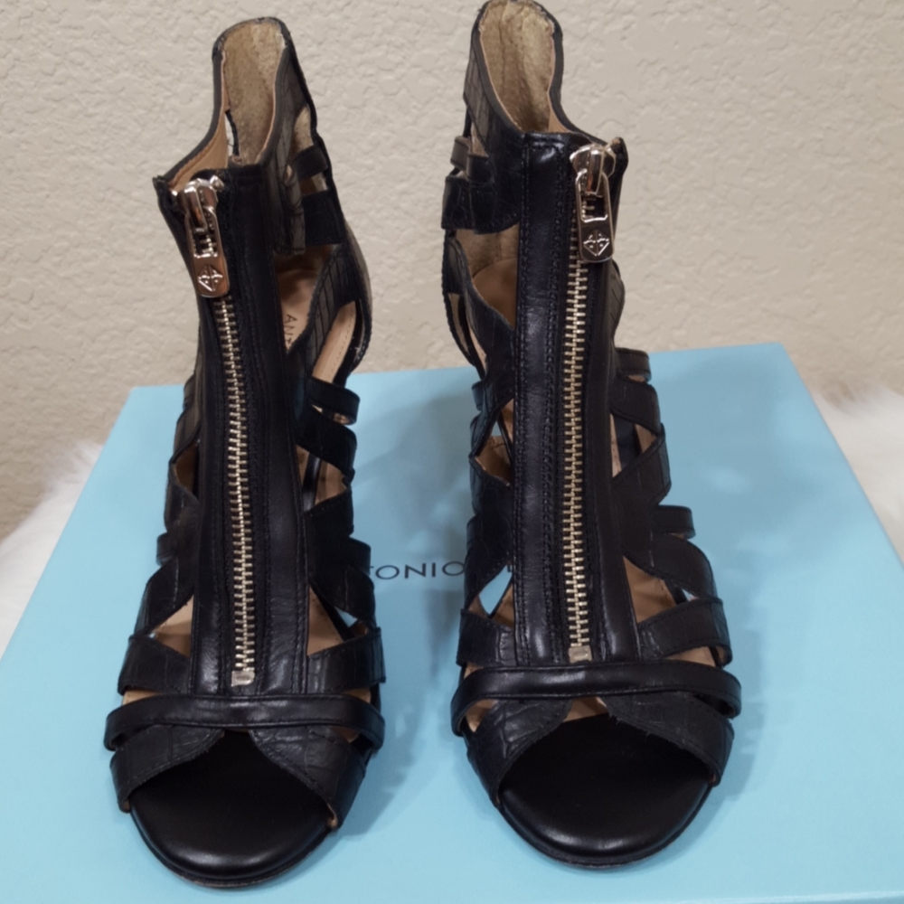 Antonio Melani "Havene" High Heels Blk Shoes Sz 7 - Picture 3 of 8